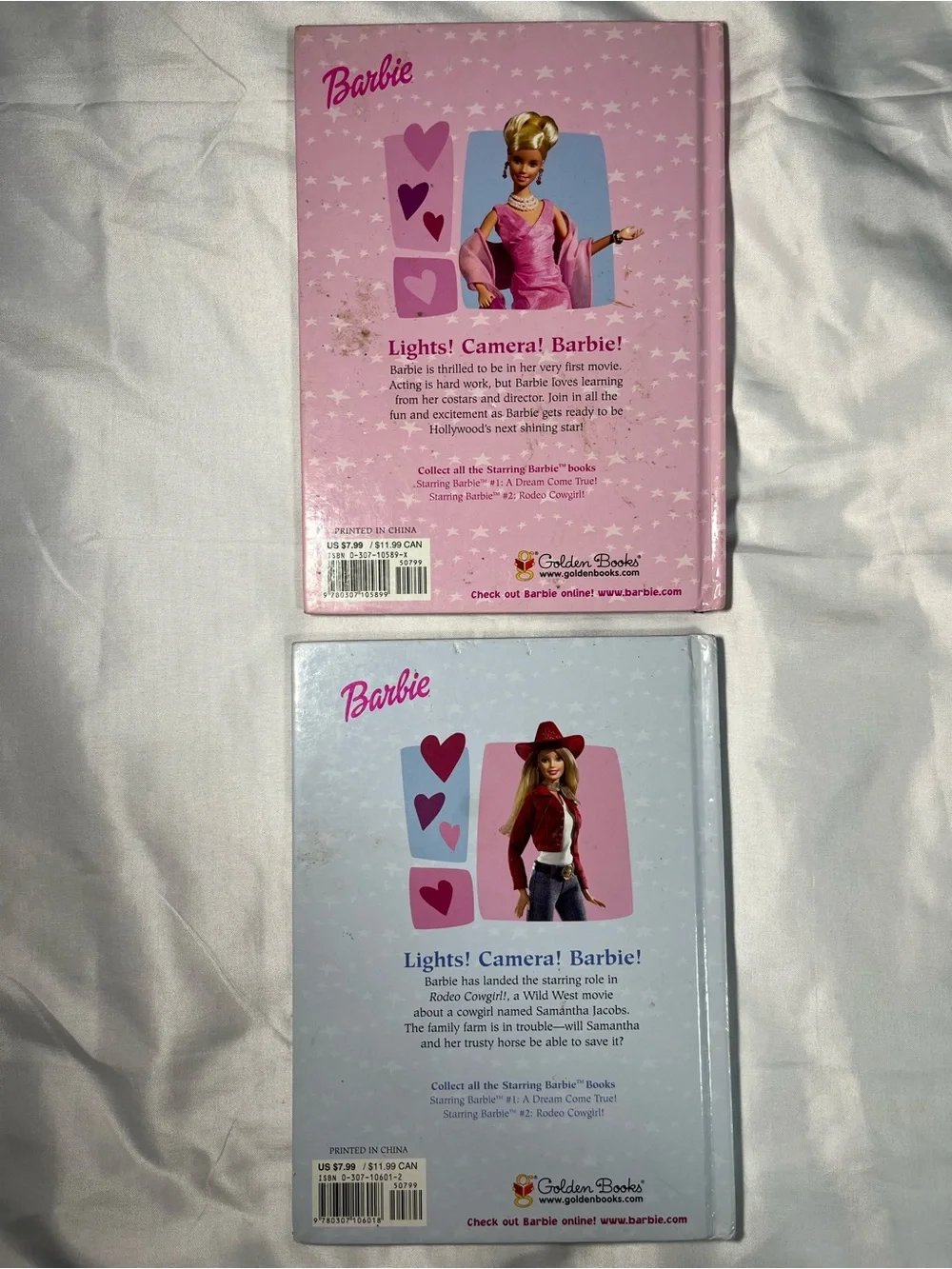 2 Barbie Golden Books HC Lot 2003 Rodeo Cowgirl A‎ Dream Come True #1 #2